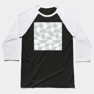 Retro Gray Hexagons Baseball T-Shirt